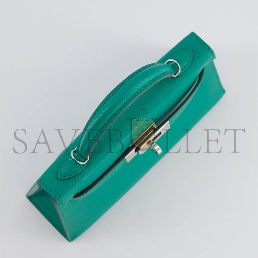 HERMÈS MASTER MINI KELLY II BAG EPSOM MALACHITE (19*12*5.5cm) 